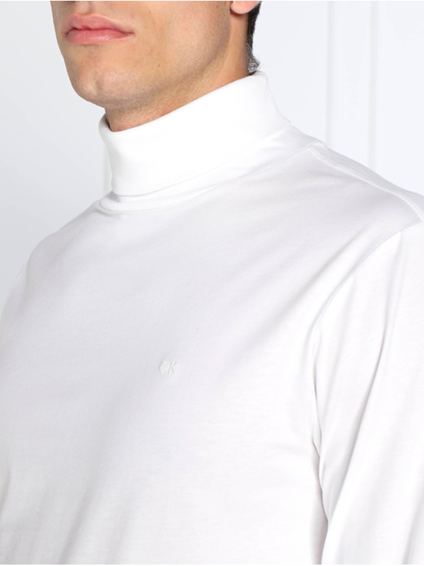 Smooth Cotton Ls Roll Neck Bright White / L