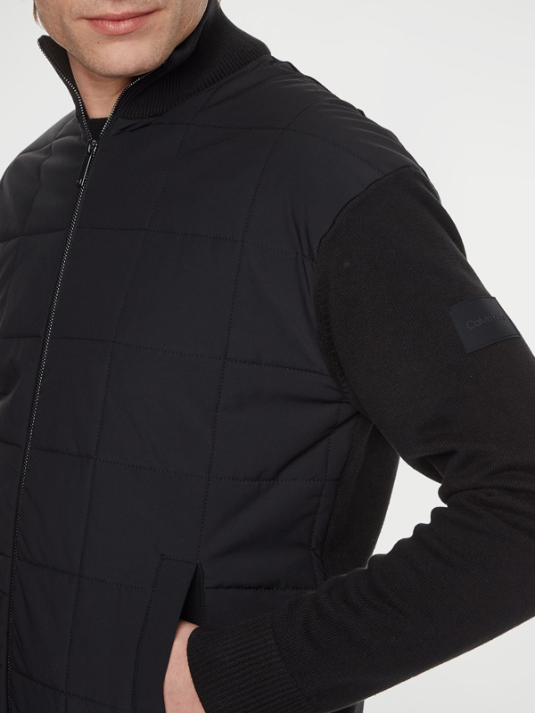 Mix Media Zip Through Jacket Ck Black / L