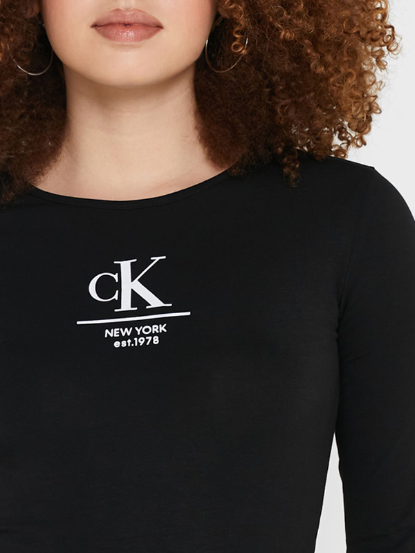 Ck Label Long Sleeves Body Ck Black / L