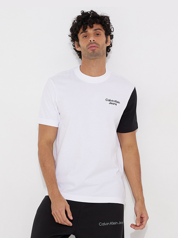 Stacked Colorblock Tee Bright White / Ck Black / L