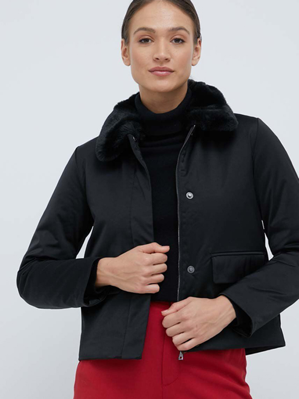 Lux Satin Padded Jacket Ck Black / L