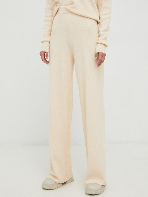 Rib Wide Leg Pant Tuscan Beige / L