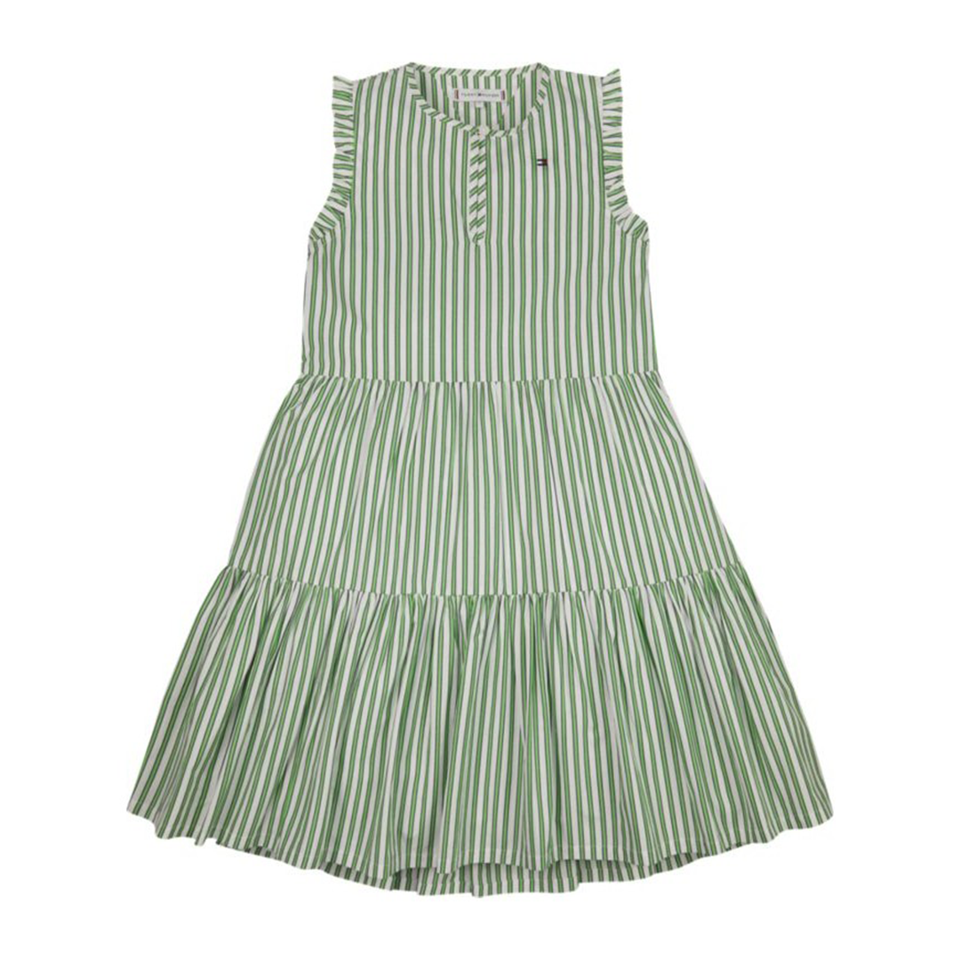 Striped Ruffle Dress Slvss Spring Lime Stripe / 10