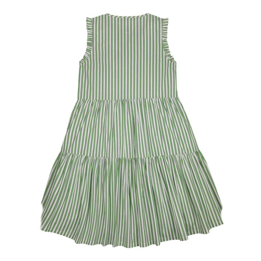 Striped Ruffle Dress Slvss Spring Lime Stripe / 10