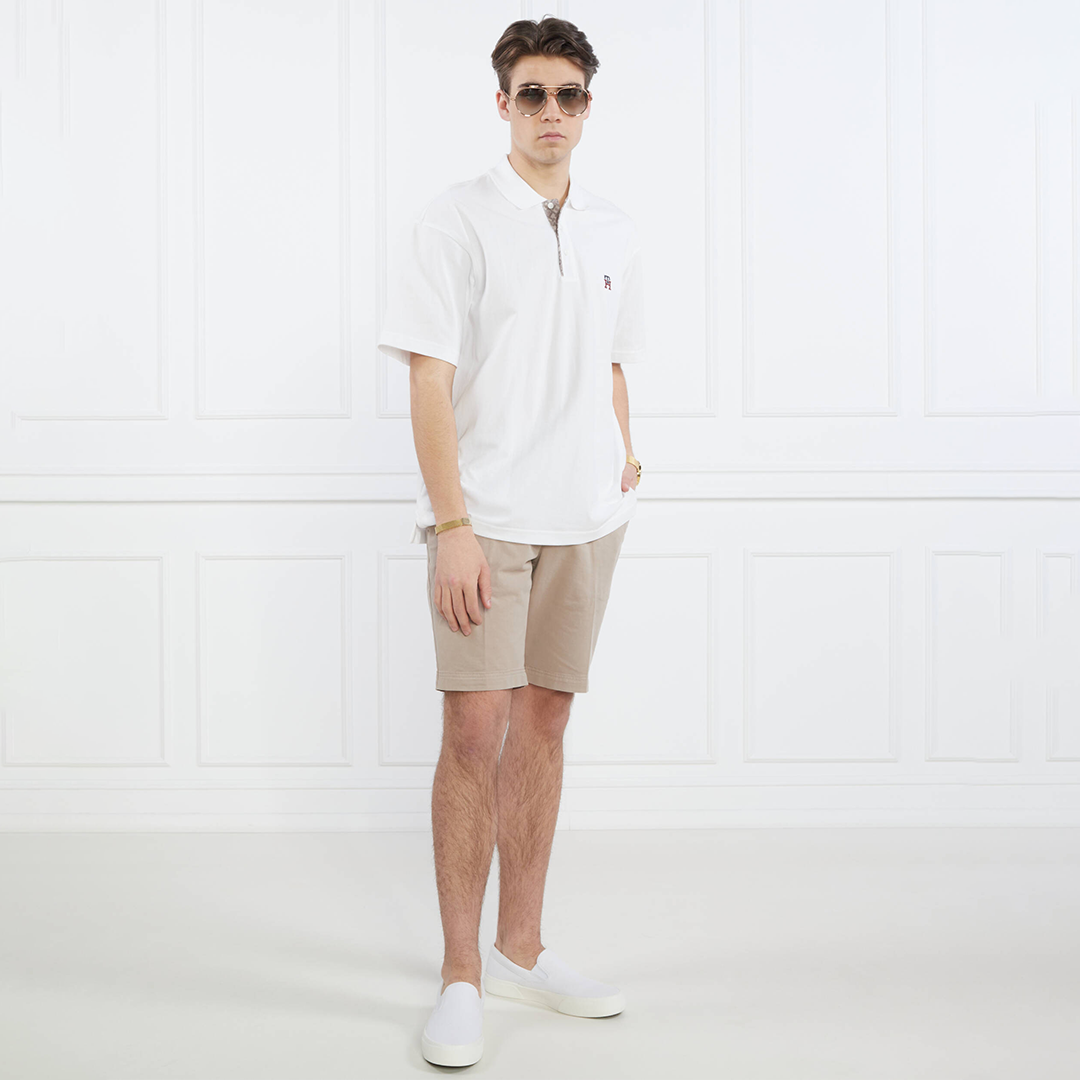 Monogram Placket Archive Polo White / L