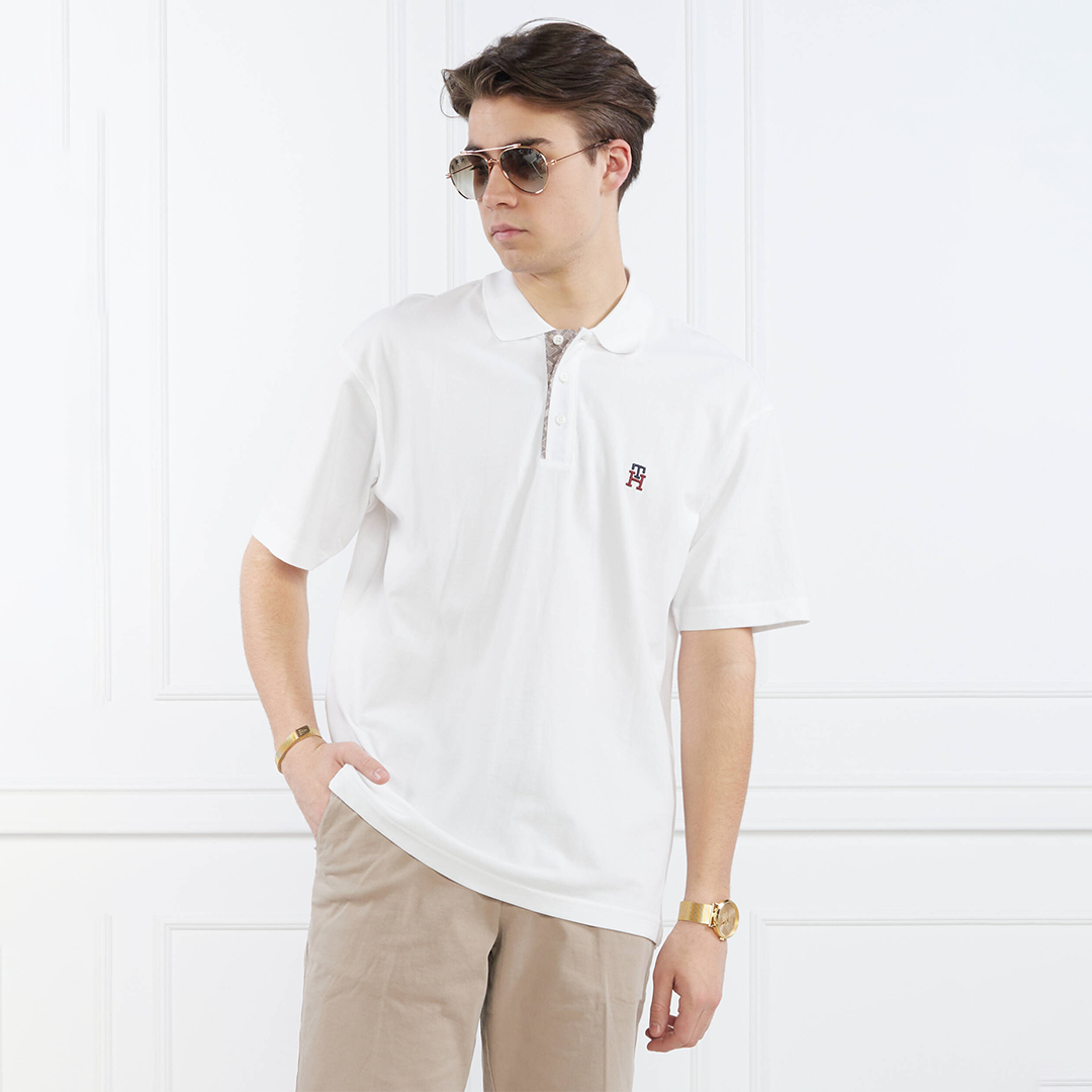 Monogram Placket Archive Polo White / L