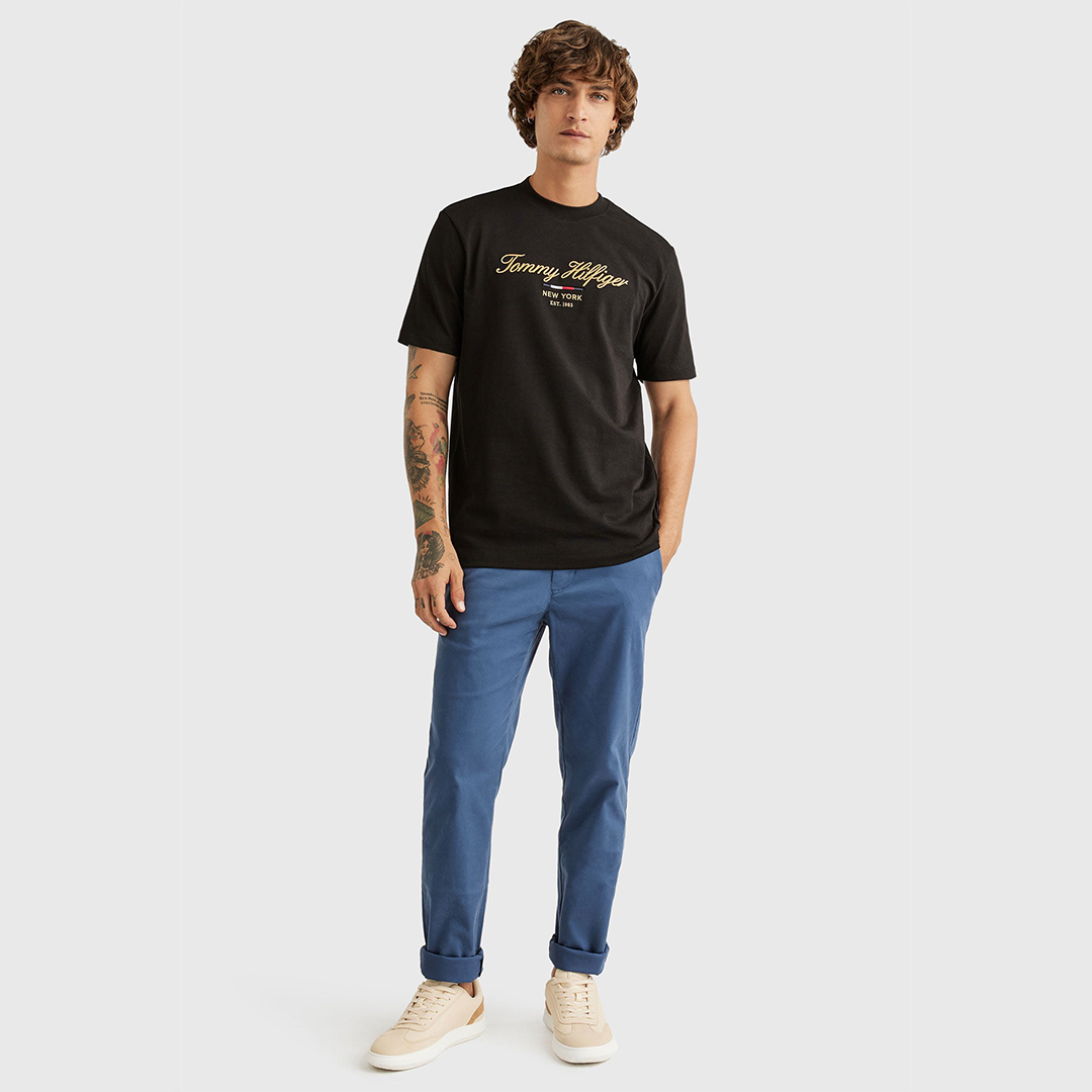 Im Icon Script Gold Embro Tee Black / L