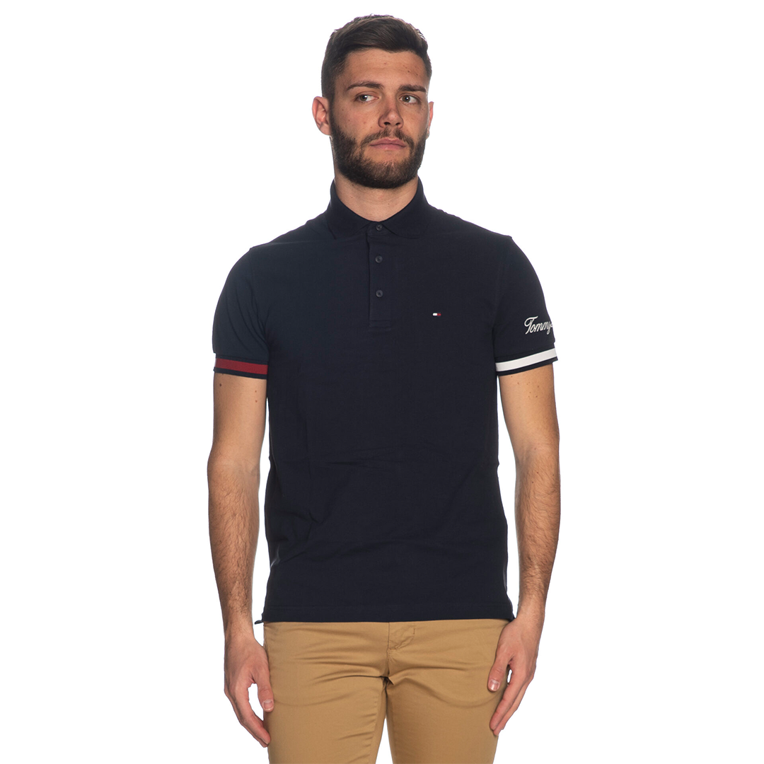 Flag Cuff Slim Polo Desert Sky / L