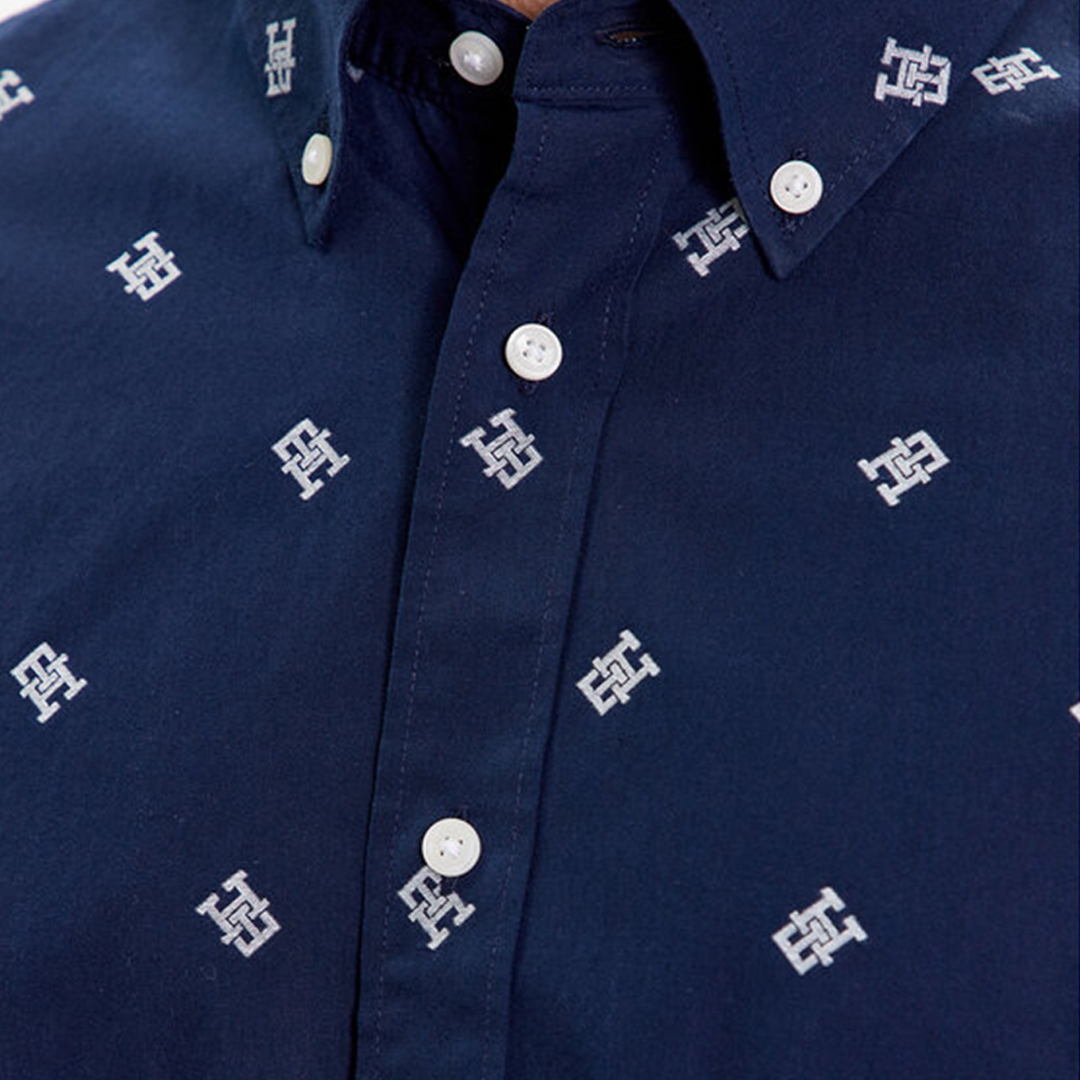 Paced Out Monogram Rf Shirt Carbon Navy / Ecru / L