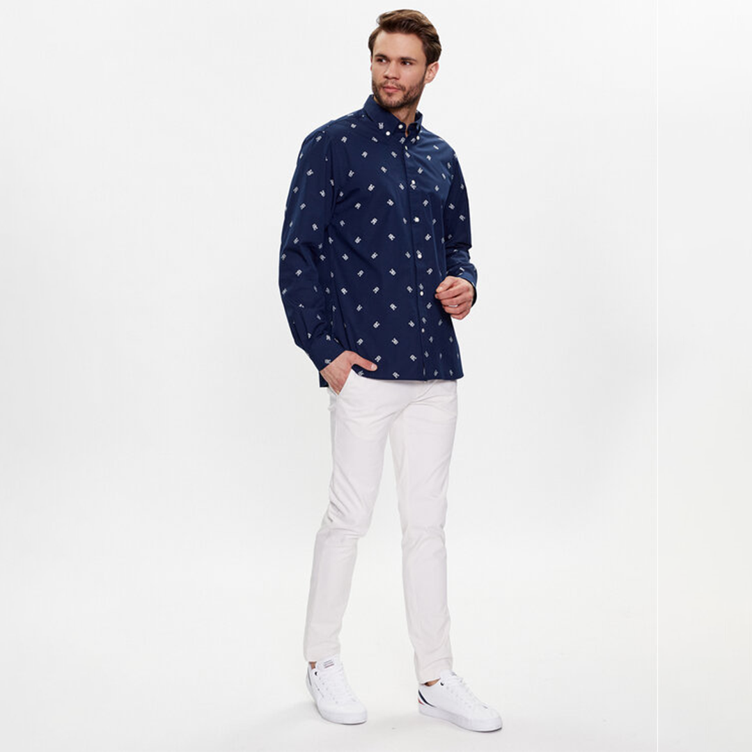 Paced Out Monogram Rf Shirt Carbon Navy / Ecru / L