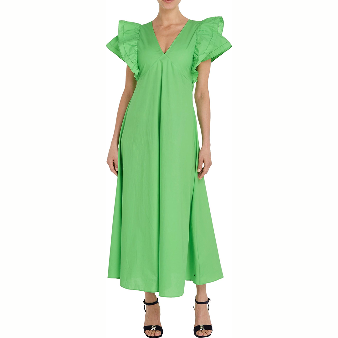 Co Sateen Frill Dress Slvls Spring Lime / 42