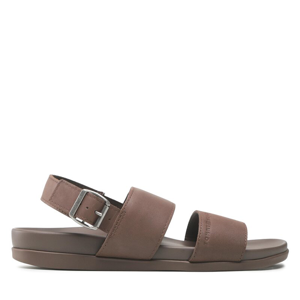 Hilfiger Premium Leather Sandal Dark Chestnut / 42