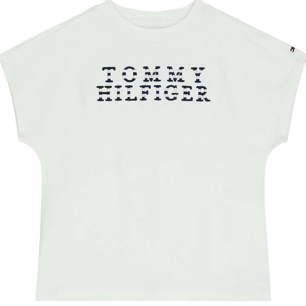 Tommy Stripe Logo Tee S/S White / 10