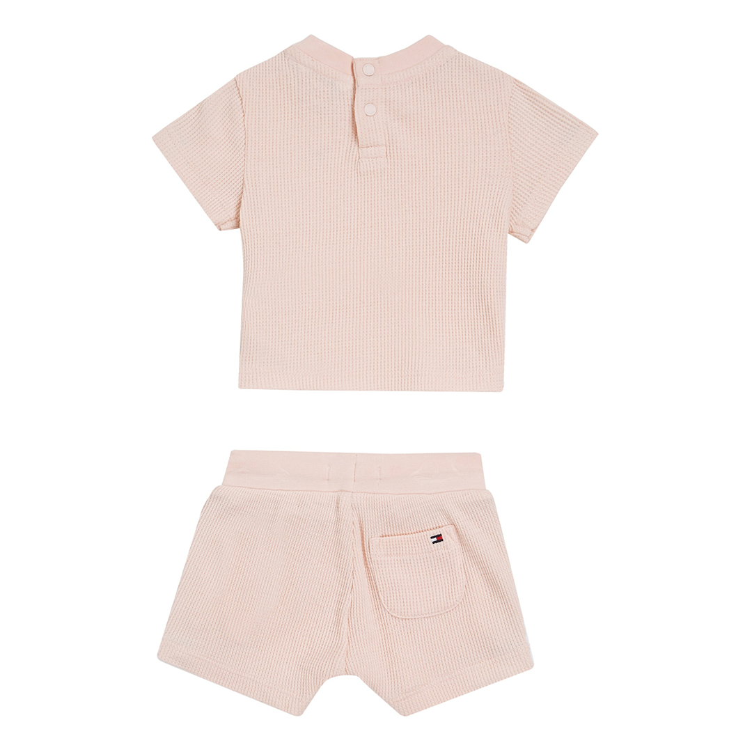 Baby Waffle Sweatshorts Set Faint Pink / 80