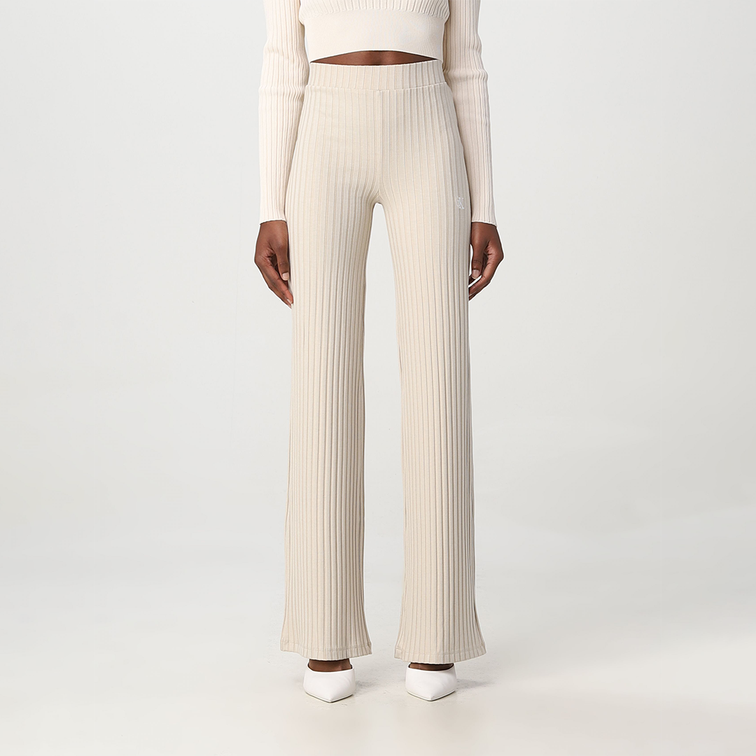 Elongated Rib  Pants Classic Beige / L