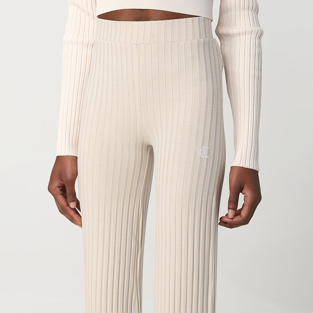 Elongated Rib  Pants Classic Beige / L