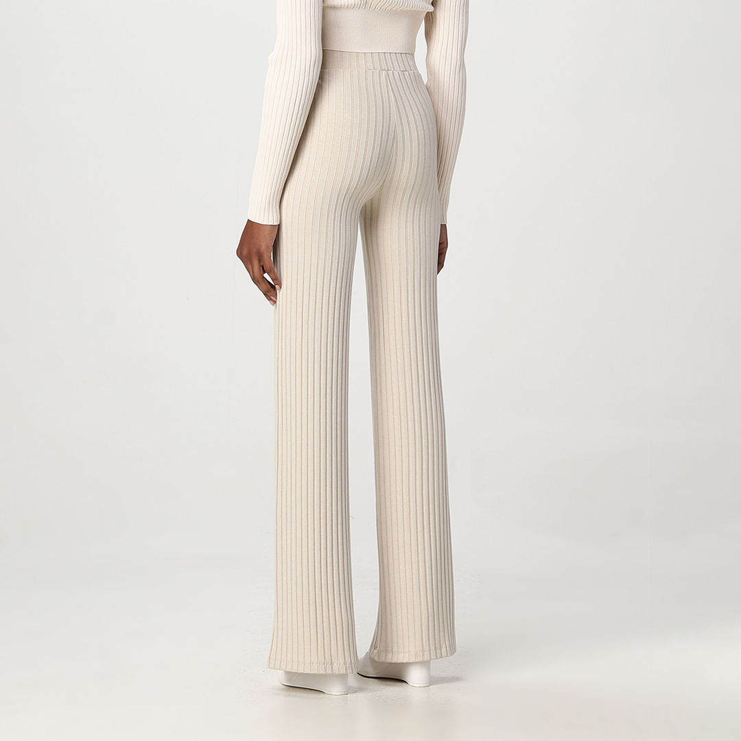 Elongated Rib  Pants Classic Beige / L