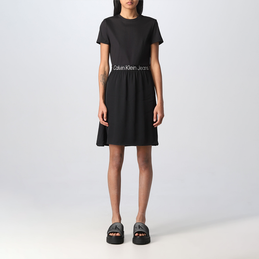 Logo Elastic Dress Ck Black / L