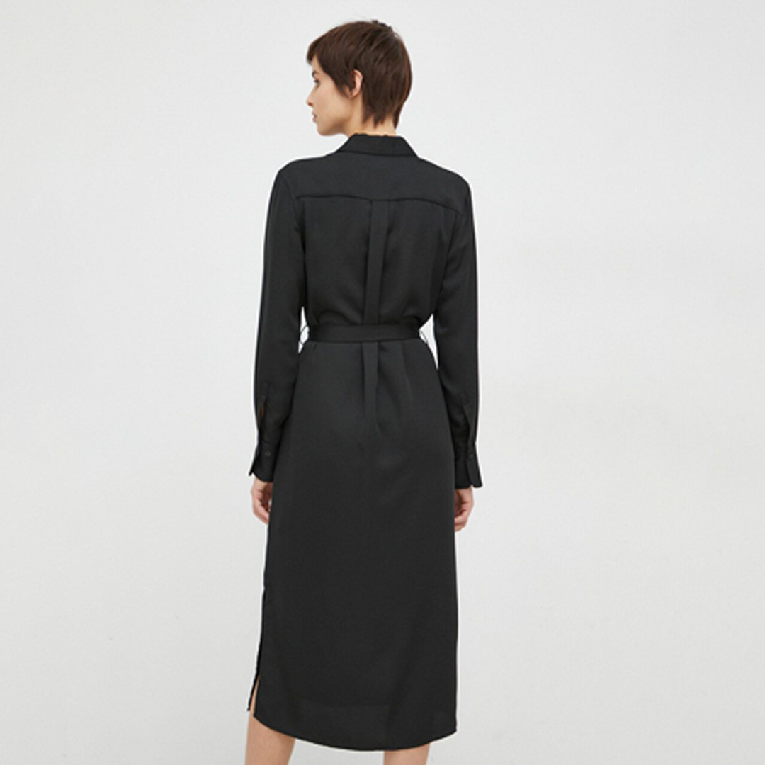 Recycled Cdc Midi Shirt Dress Ck Black / 42