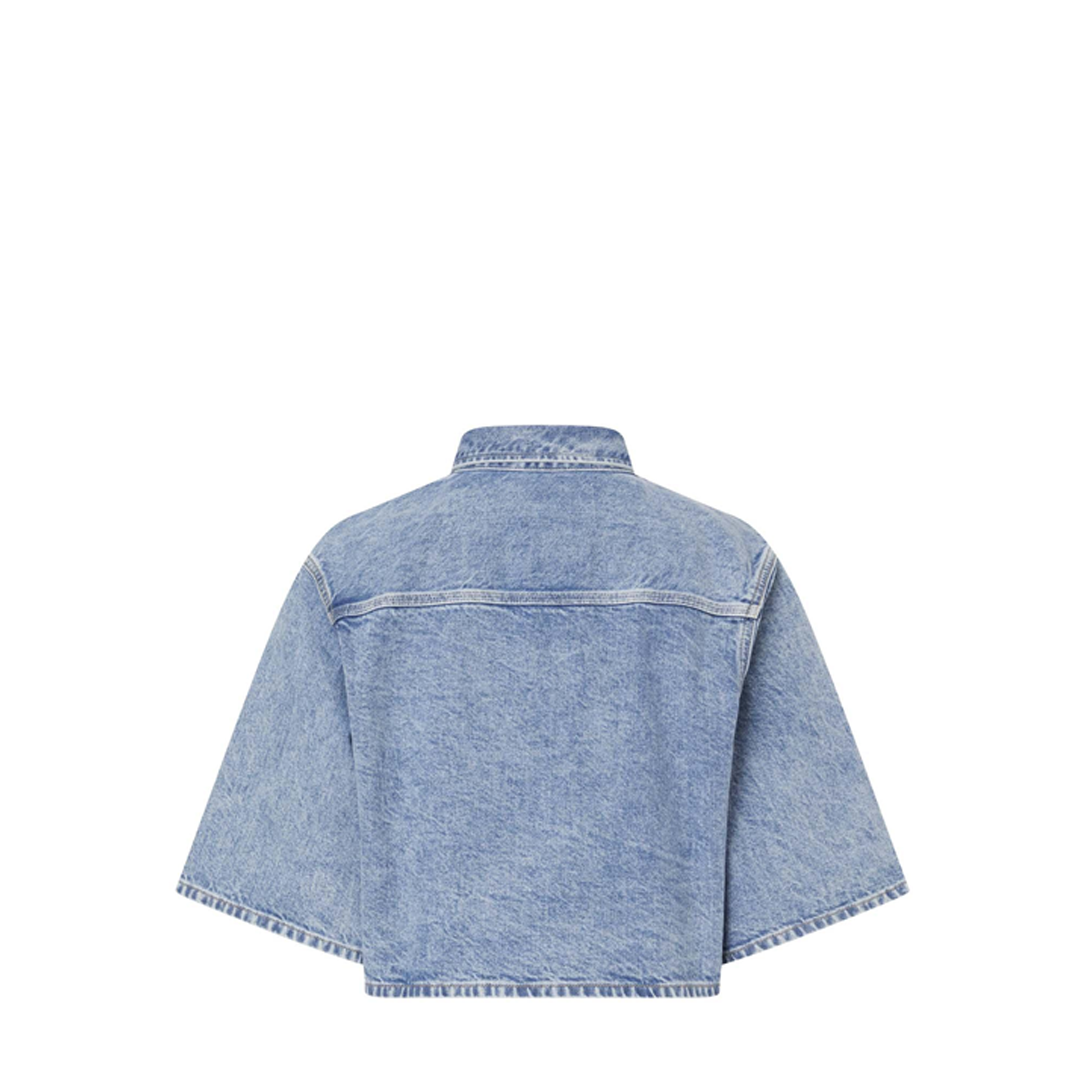 Oversized Ss Denim Shirt Denim Light / L