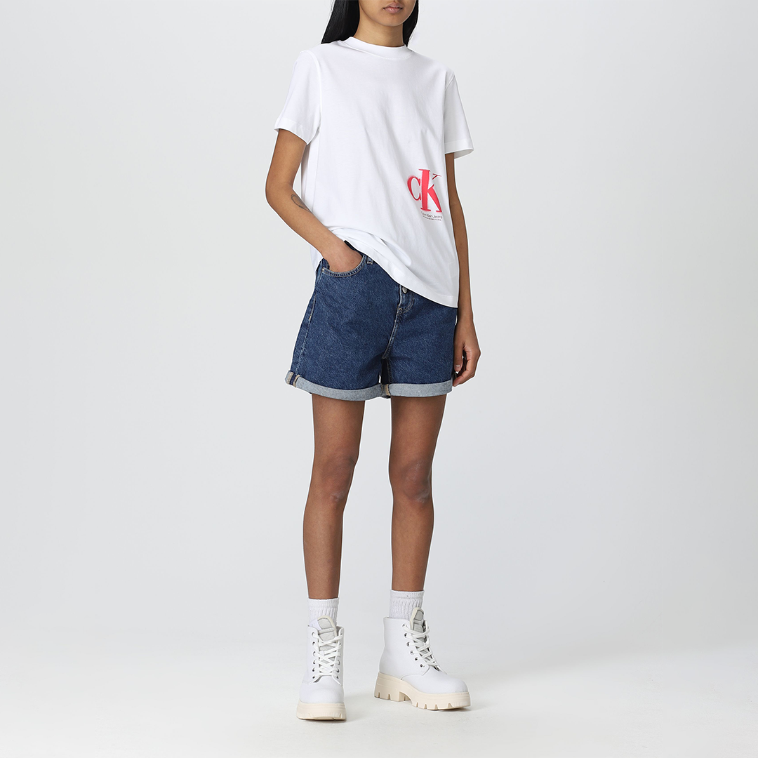 Sprayed Monogram Regular Tee Bright White / L