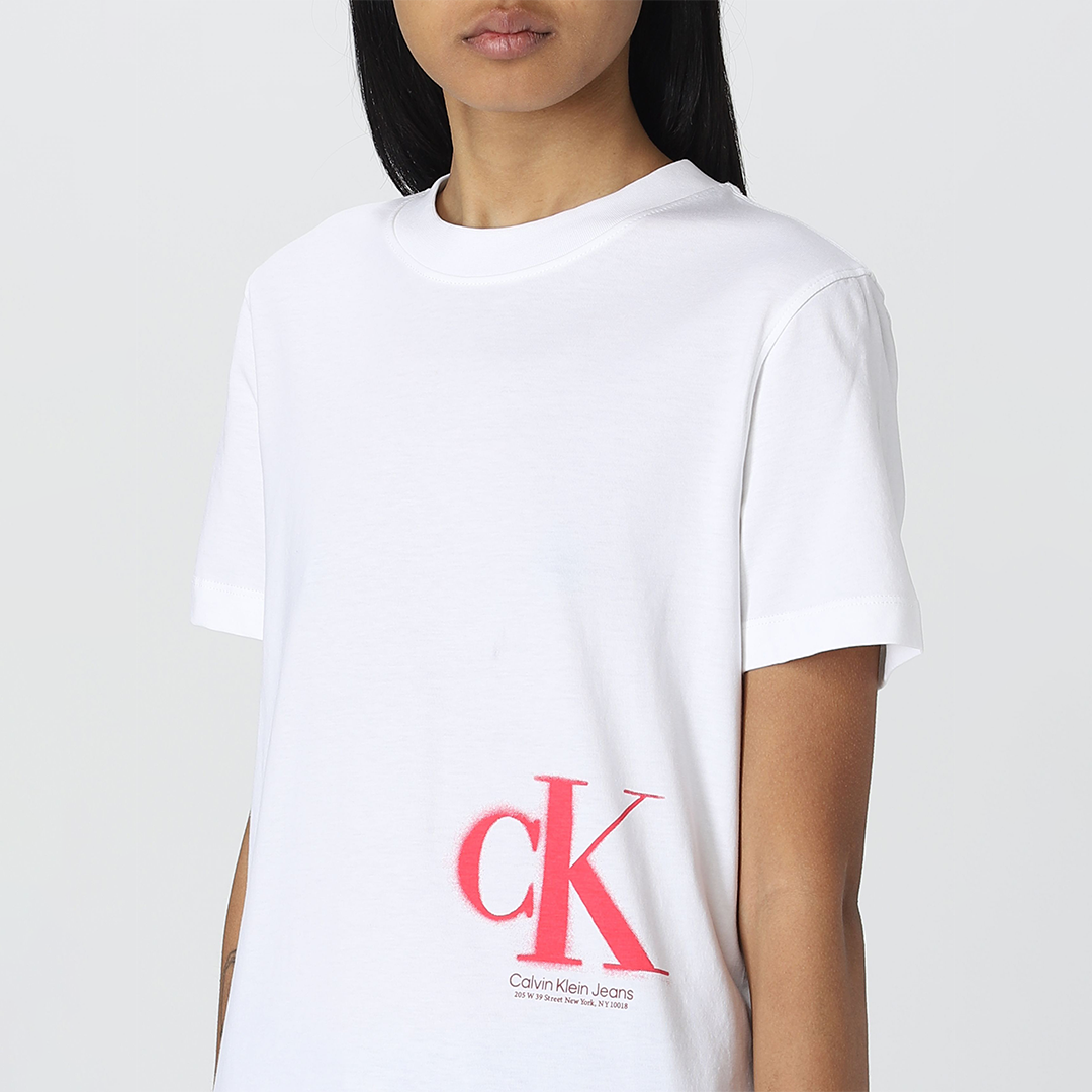 Sprayed Monogram Regular Tee Bright White / L