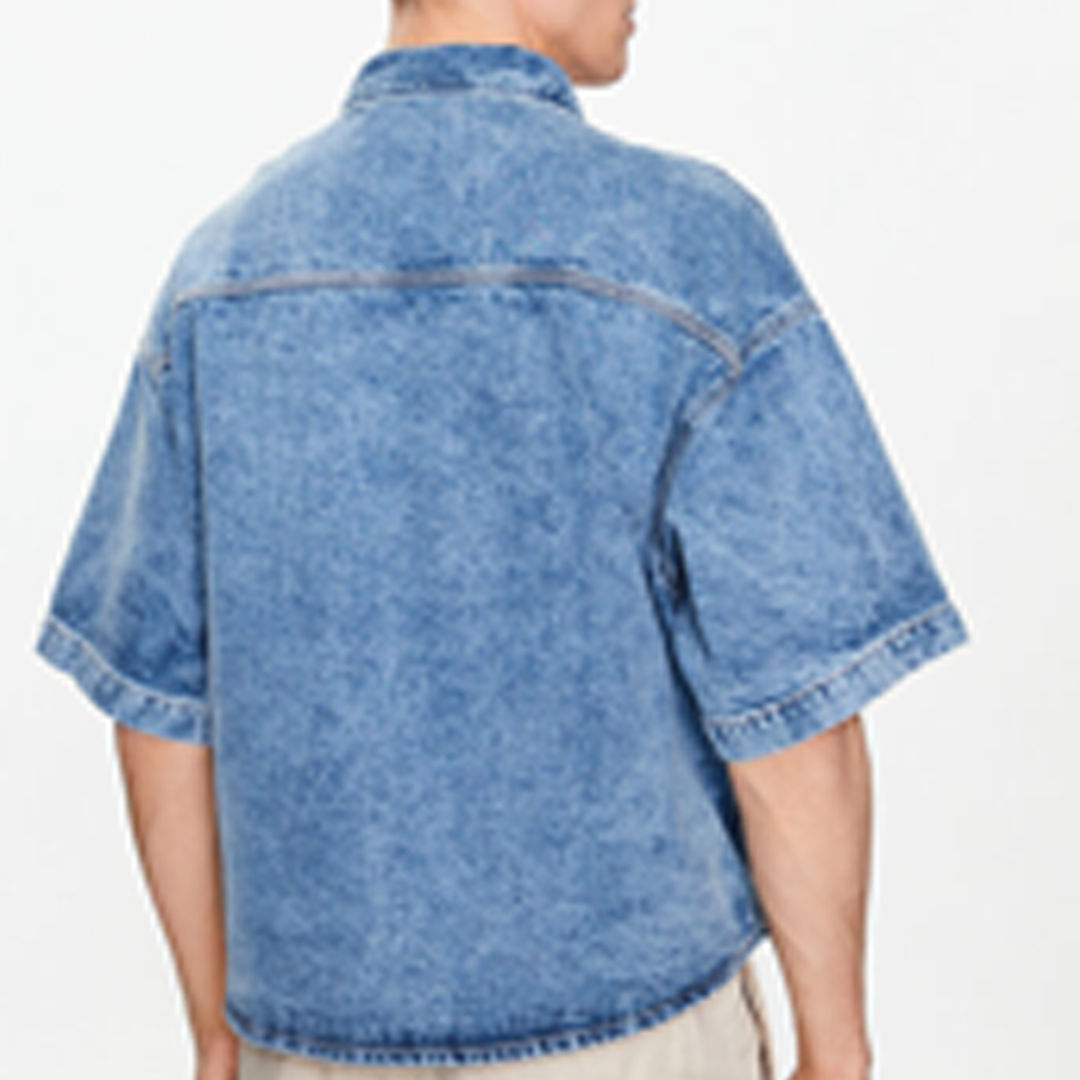 Oversized Short Sleeve Shirt Denim Medium / L