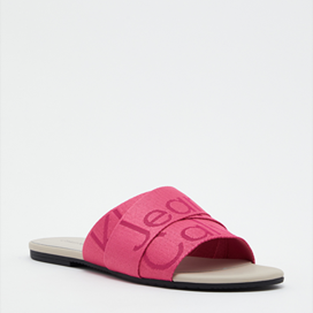 Flat Sandal Slide Webbing Raspberry Sorbet / 36