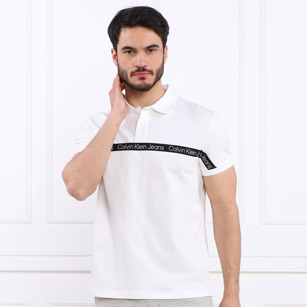 Logo Tape Polo Bright White / L