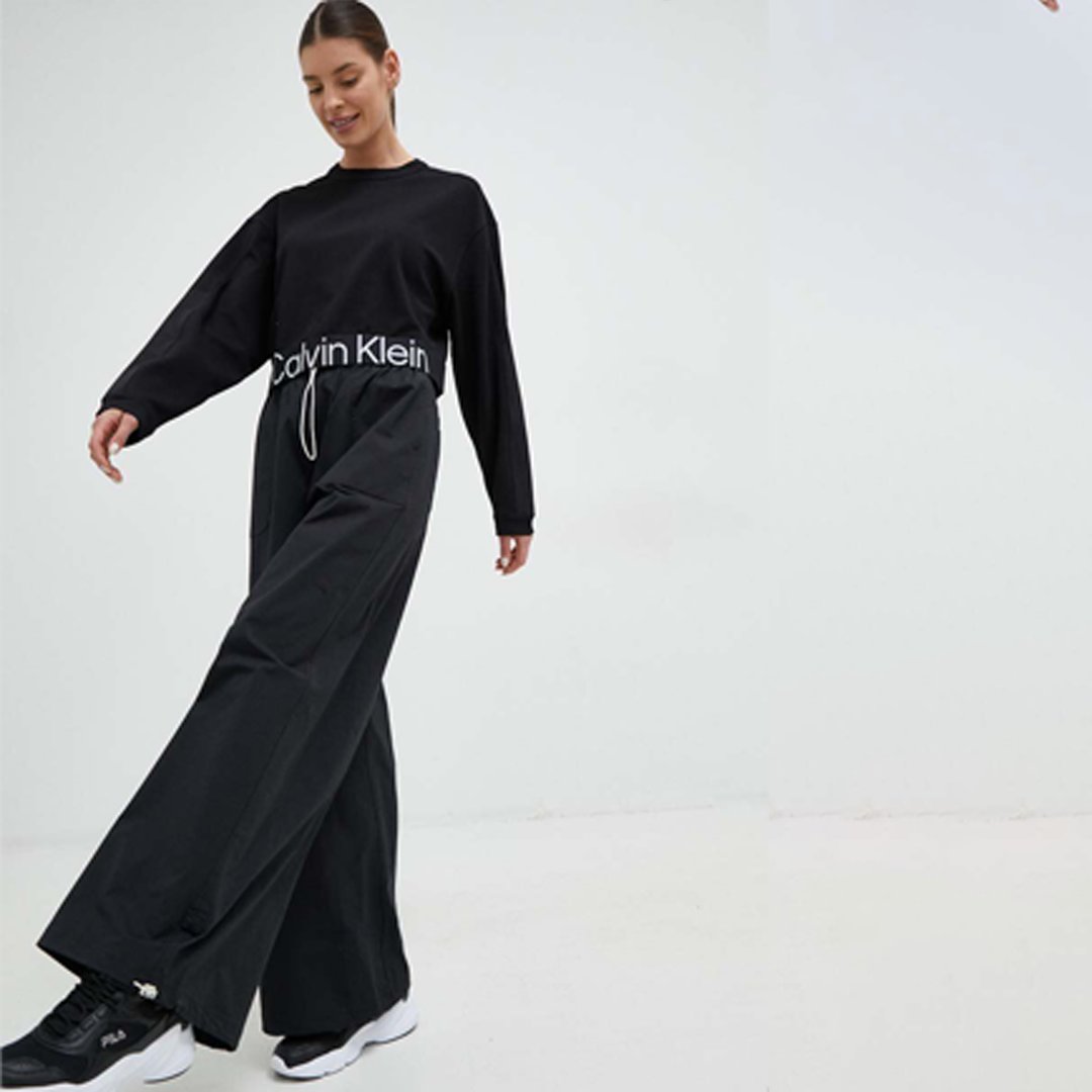 Pw - Wide Leg Woven Pants Black Beauty / L