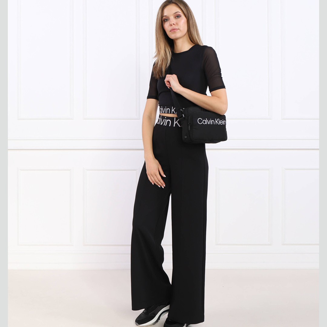 Pw - Wide Leg Knit Pants Black Beauty / L