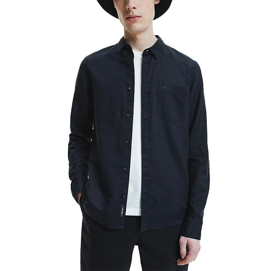 Linen Cotton Regular Shirt Ck Black / L