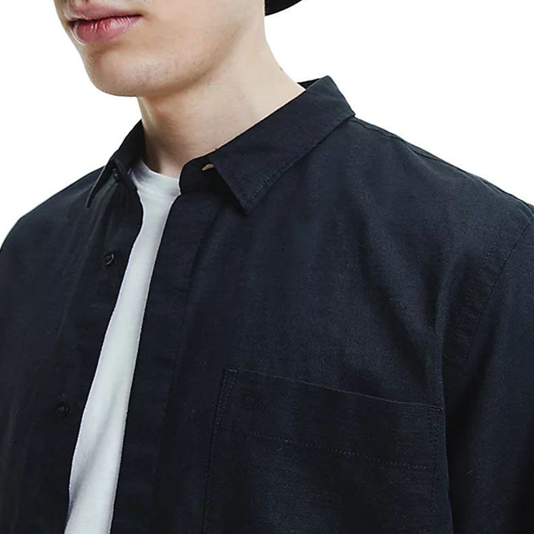 Linen Cotton Regular Shirt Ck Black / L