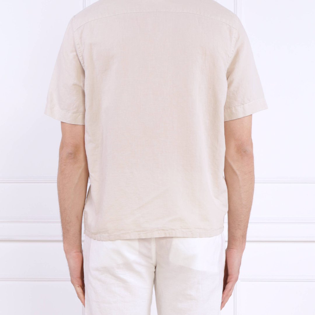 Linen Cotton Cuban S/S Shirt Stony Beige / L