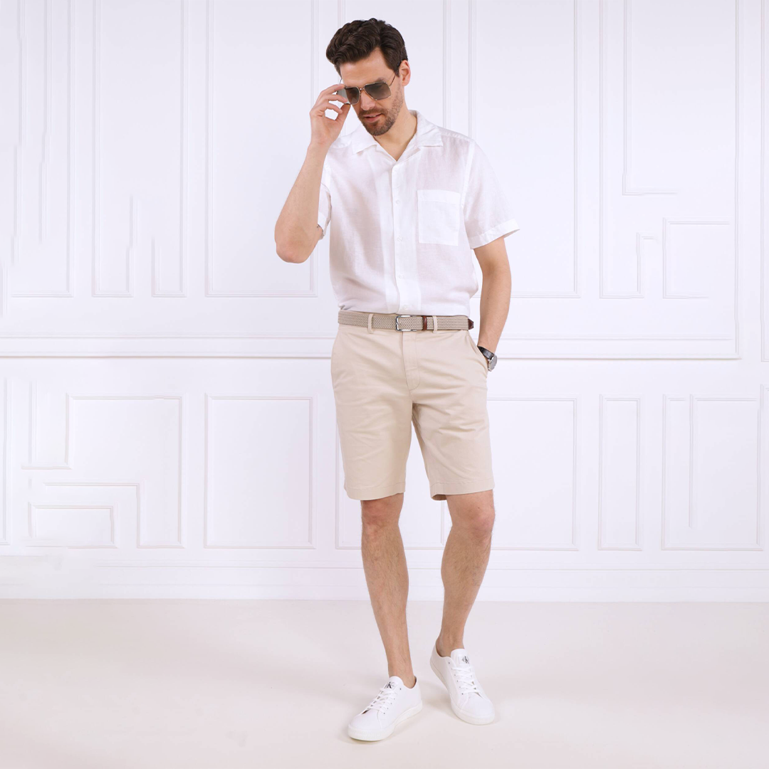 Linen Cotton Cuban S/S Shirt Bright White / L