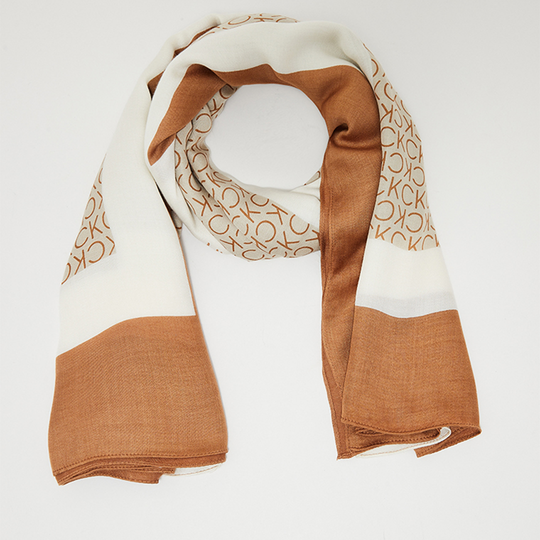 Geo Minimal Scarf 130X130 Stoney Beige / OS