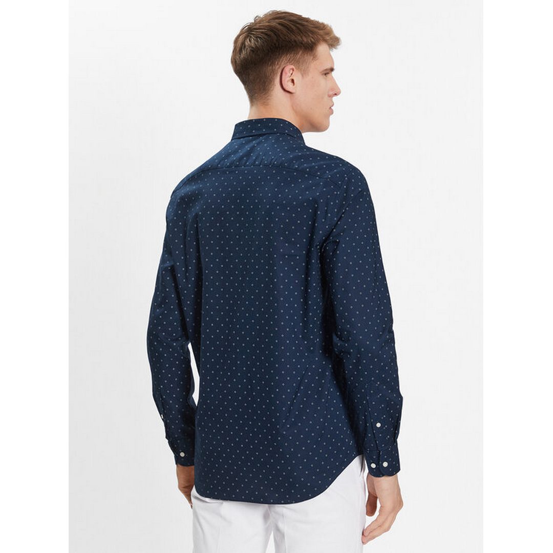 L-W Geo Oxf Print Rf Shirt Navy Iris/Th White / R40