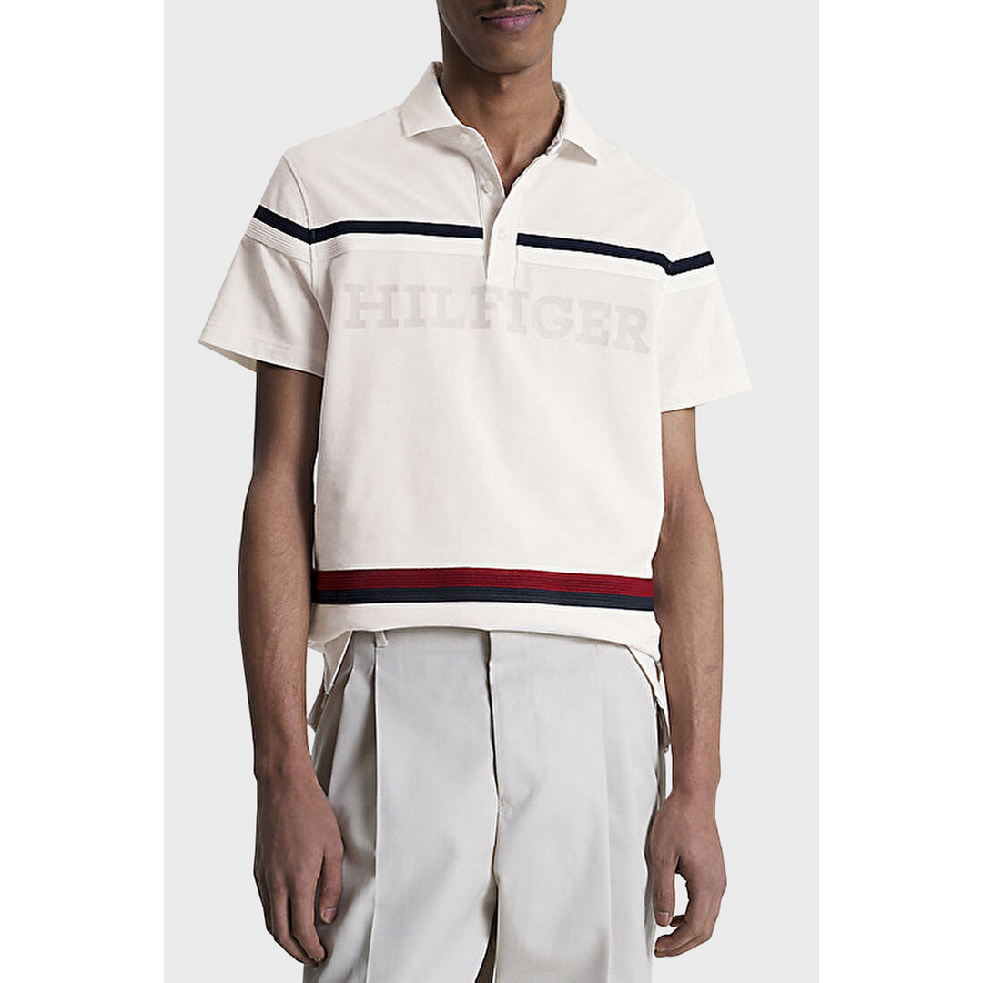 Lobal Stripe Monotype Reg Polo Weathered White / L