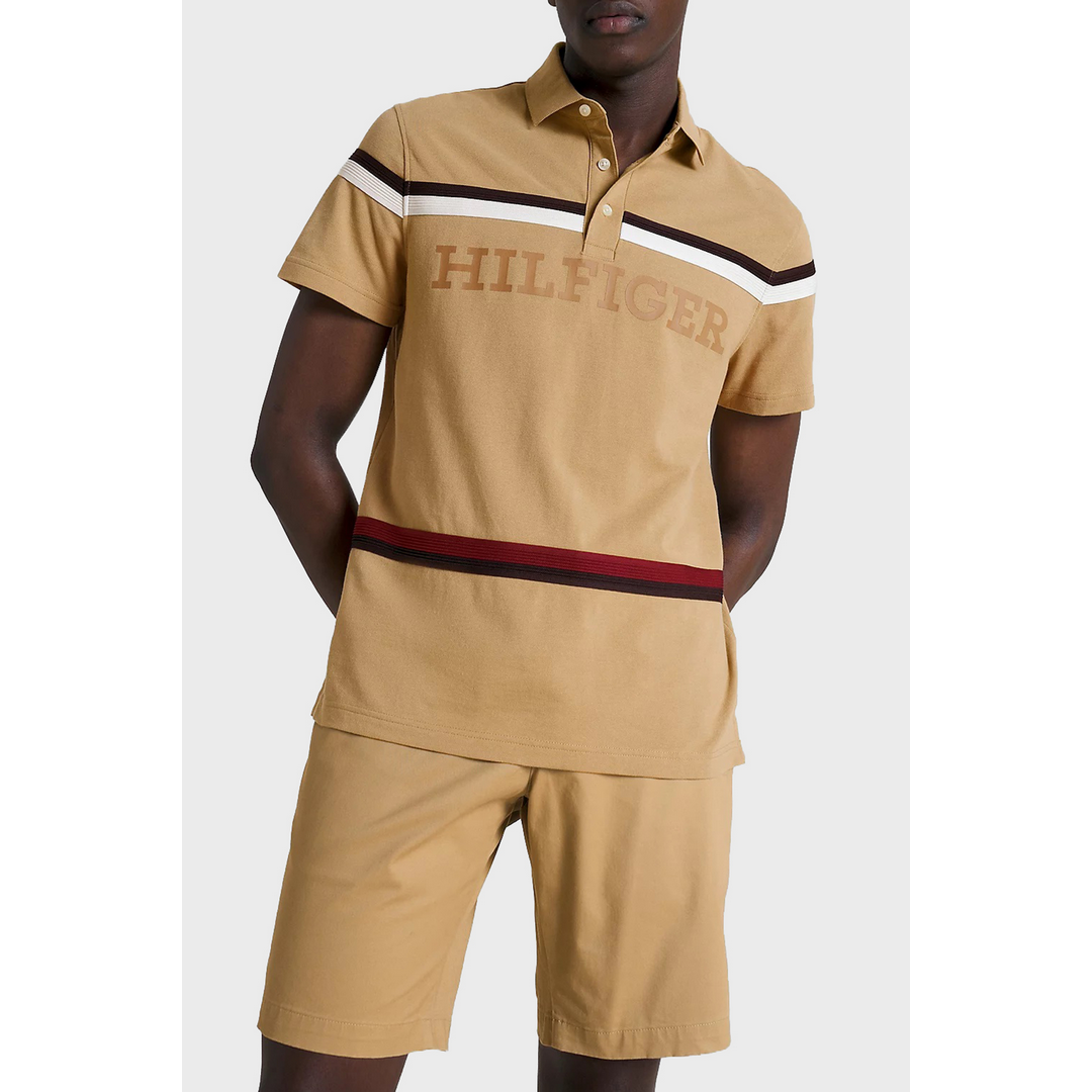 Lobal Stripe Monotype Reg Polo Classic Khaki / L