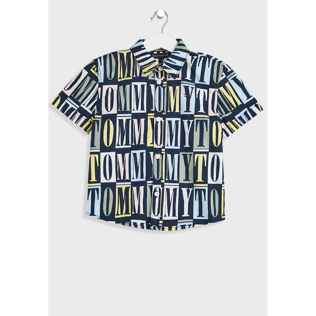 Ommy Aop Shirt S/S Desert Sky / 10