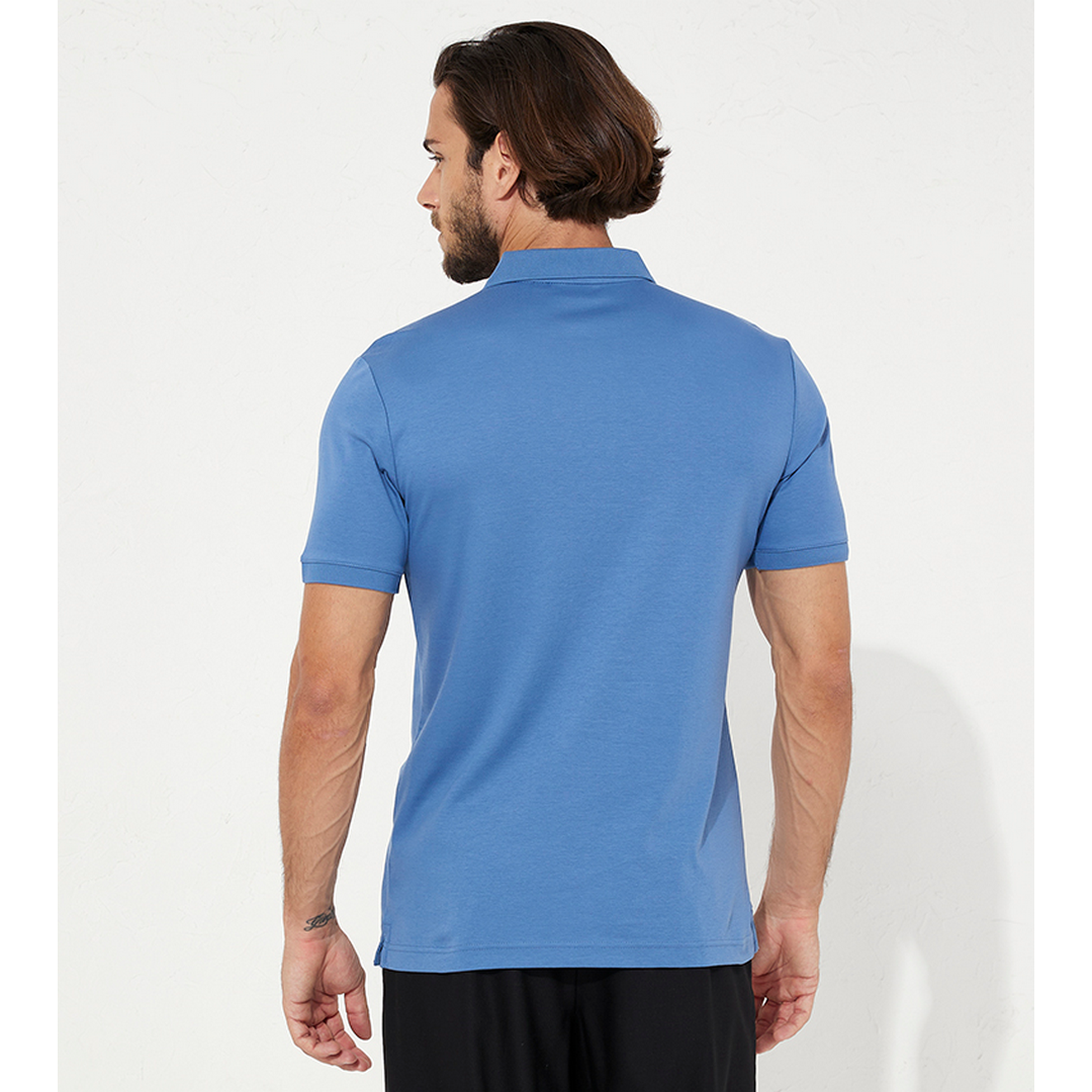 Smooth Cotton  Slim Polo Iron Blue / XL