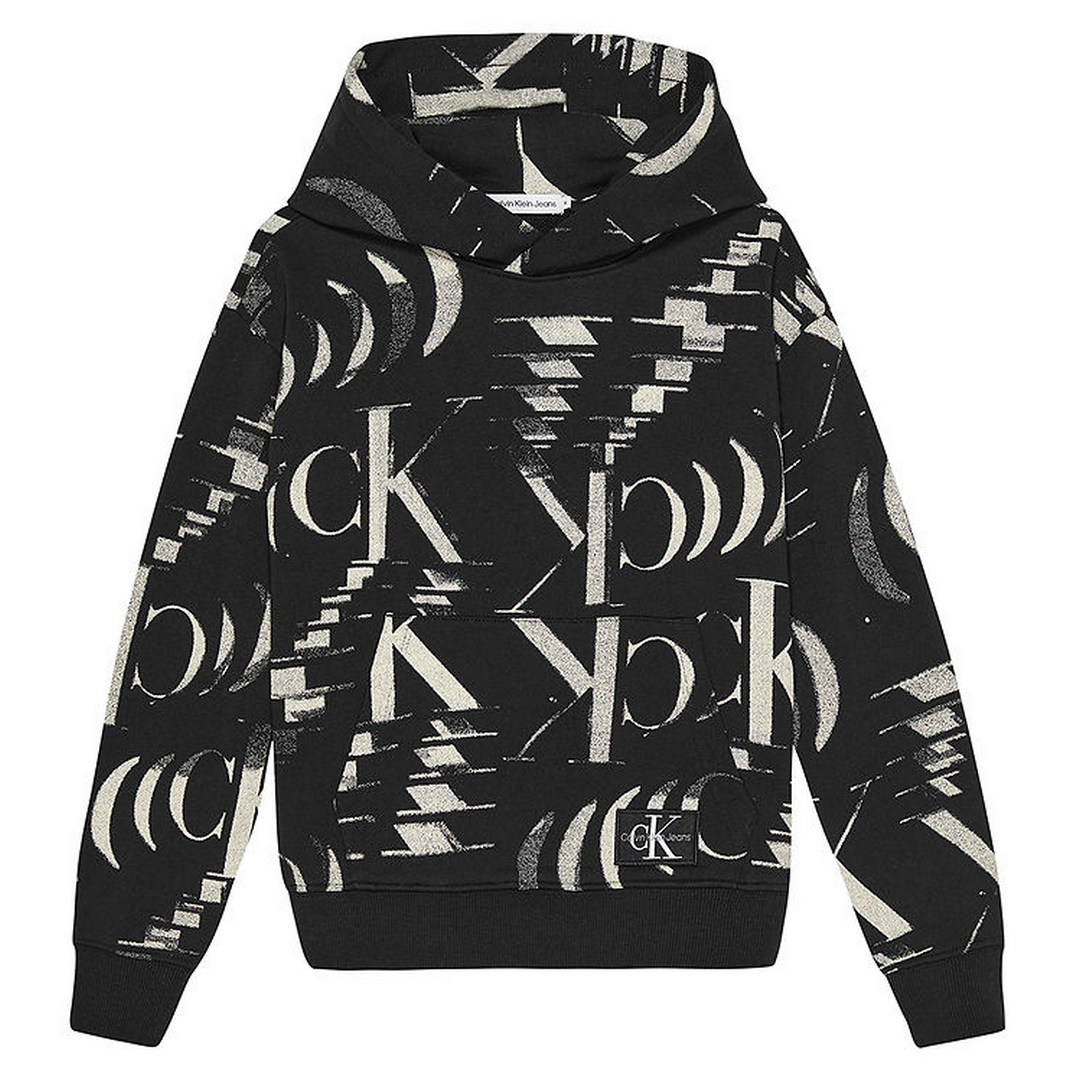 Litched Monogram Hoodie Glitched Monogram Aop Black / 10