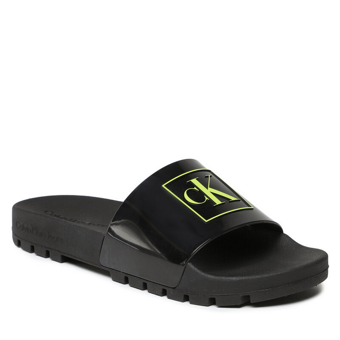 Ruck Slide Monogram Rubber Black/Safety Yellow / 42