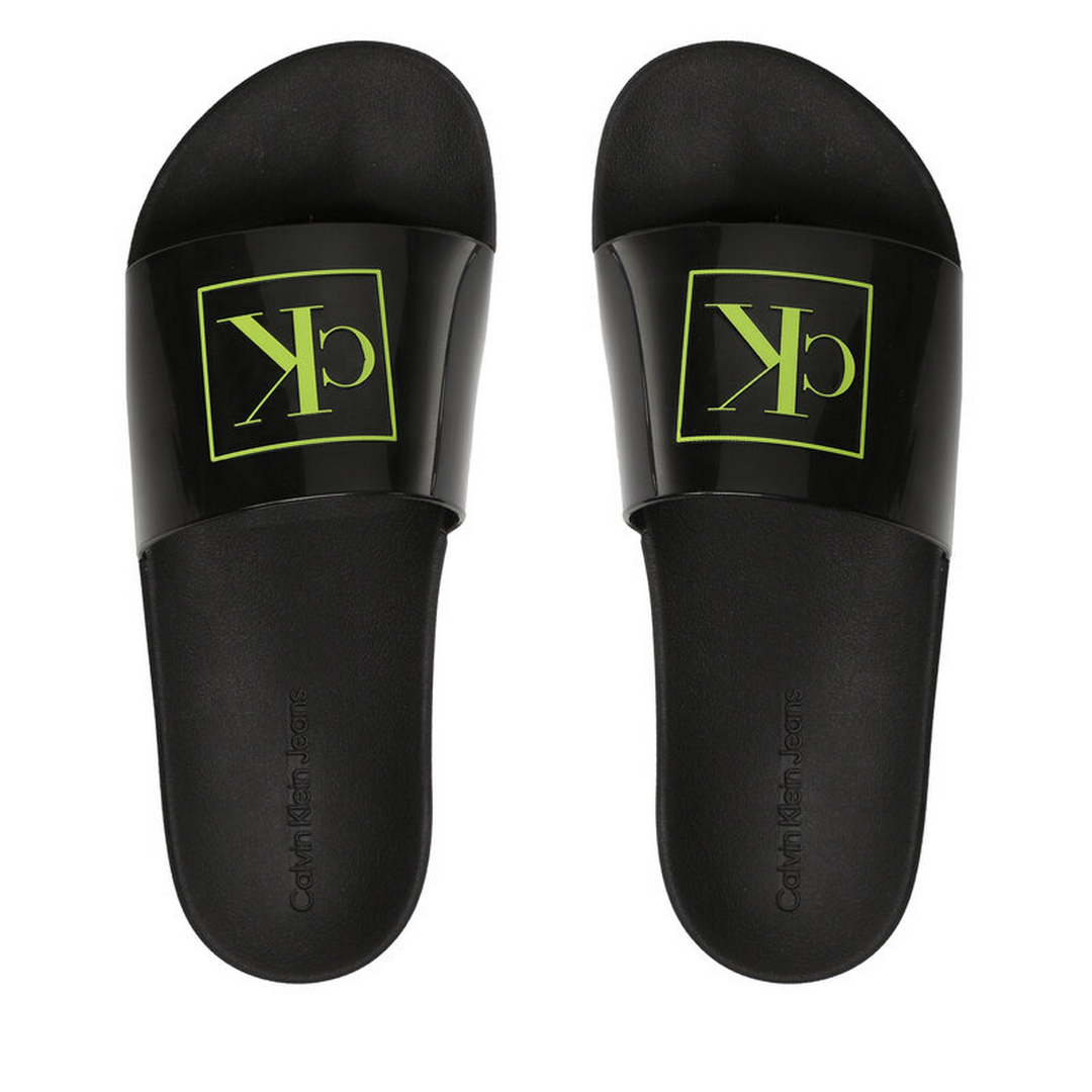 Ruck Slide Monogram Rubber Black/Safety Yellow / 42