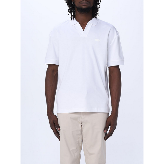 Smooth Cotton Open Placket Polo BRIGHT WHITE / L