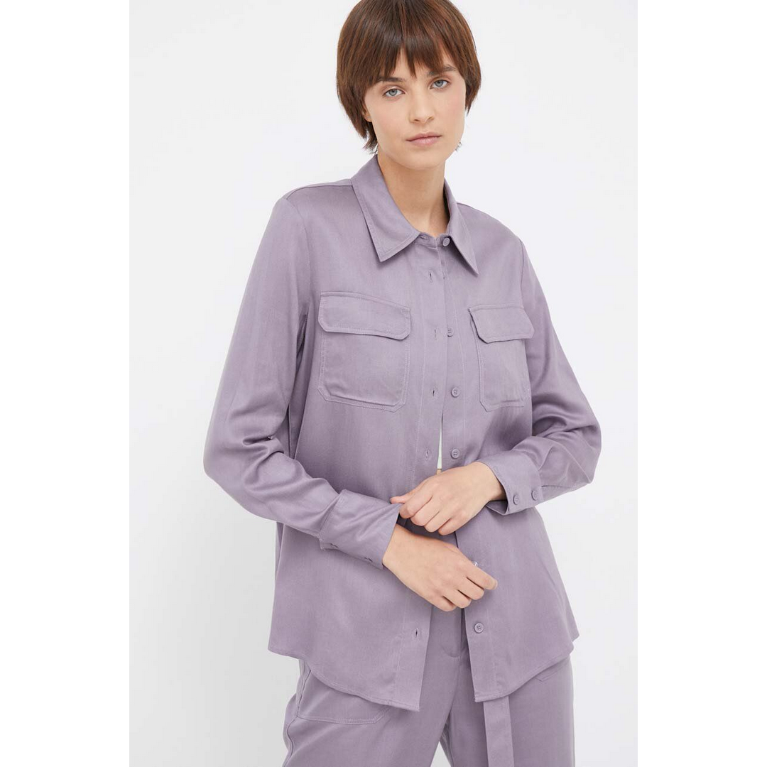 Tencel Pocket Shirt Purple Calla / 36