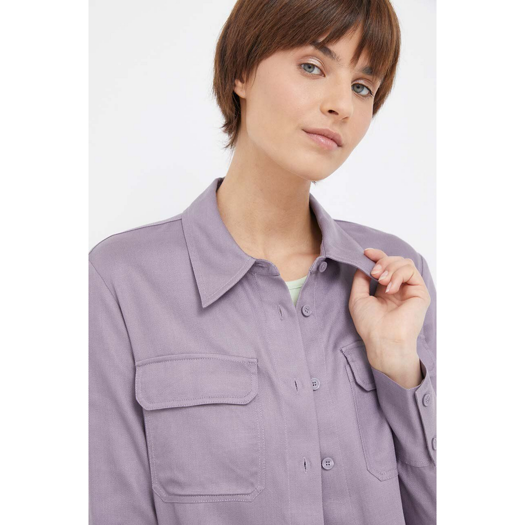 Tencel Pocket Shirt Purple Calla / 36