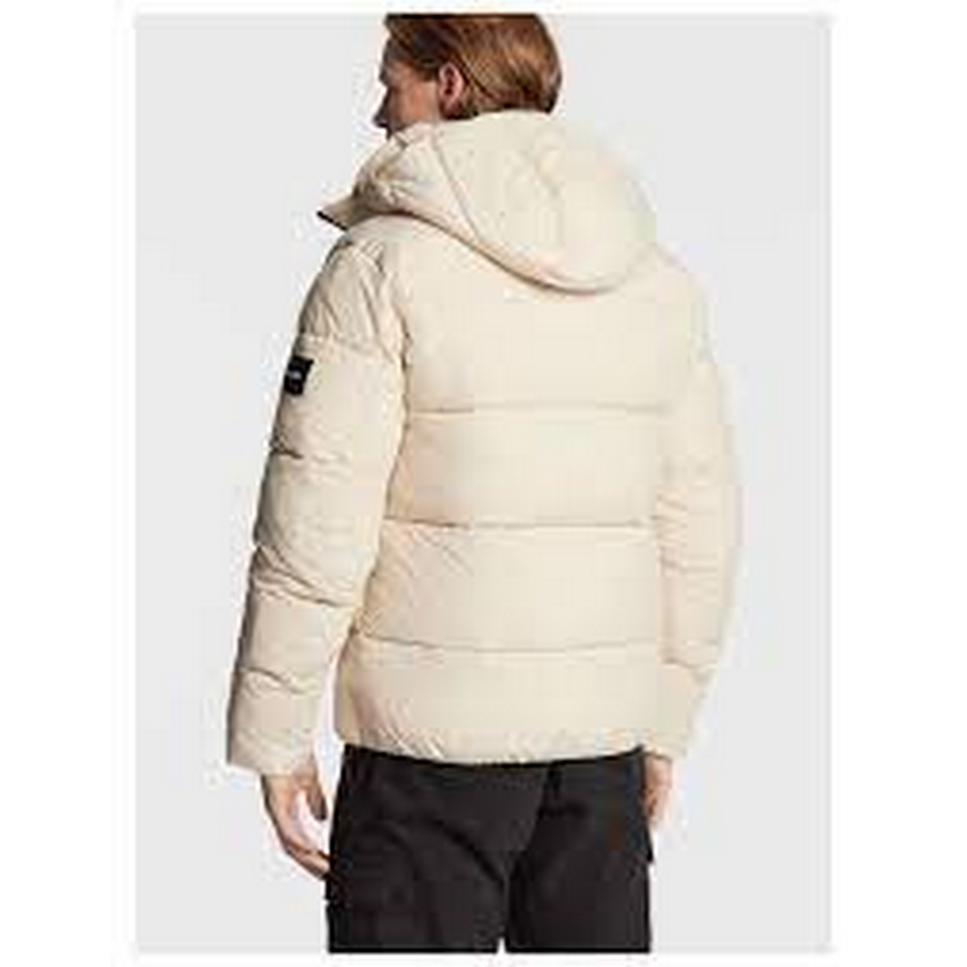 Crinkle Nylon Puffer Jacket Stony Beige / L