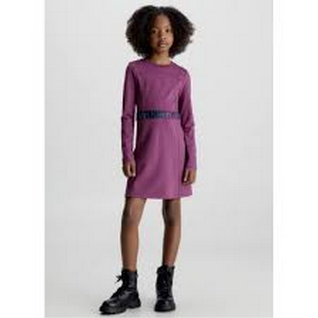 Punto Tape Ls Dress Amaranth / 10