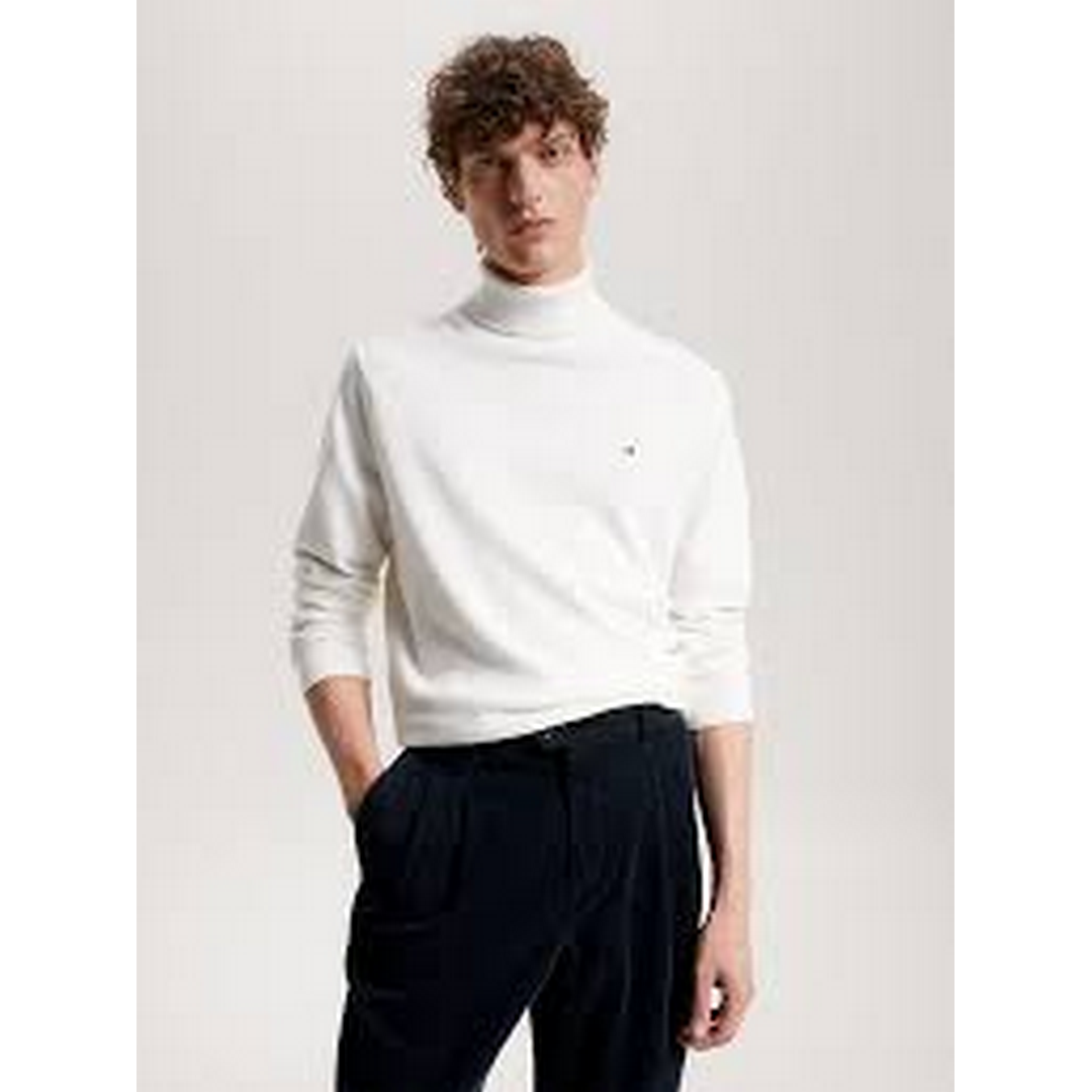 Pima Org Ctn Cashmere Roll Neck Ancient White / L